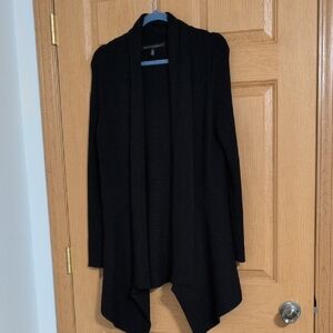 White House Black Market Black Draped Open-Front Cardigan